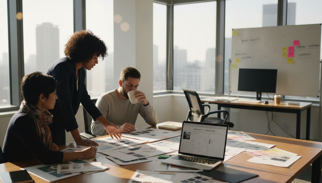 Team collaborating on design strategy